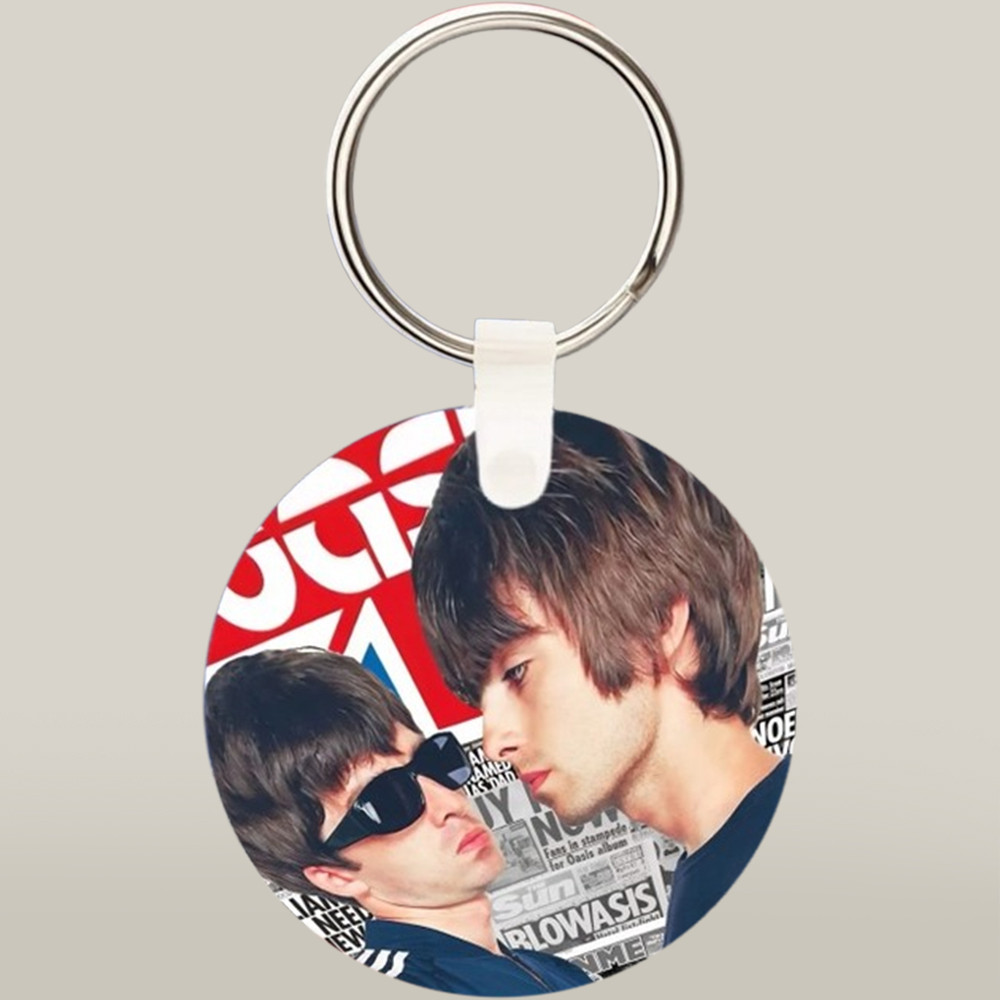 Oasis 25 Merch Keychain Liam And Noel Gallagher Graphic Best Lovely Gift For Car Driving