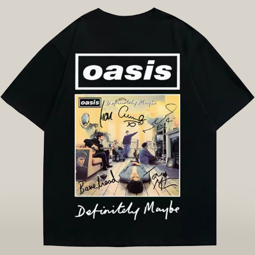 Oasis 25 Merch Oasis Definitely Maybe Illustration TShirt Fan Gift