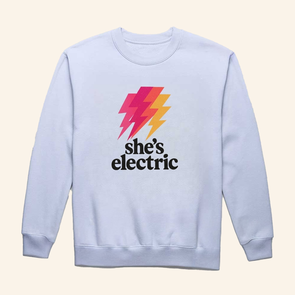 Oasis Band Merch She's Electric Sweatshirt Gifts For Someone Who Loves Music