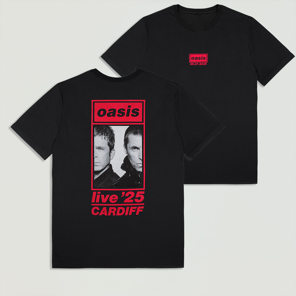 Oasis Live '25 Cardiff Event T-Shirt Black Attractive Merch Gift For Music Fans