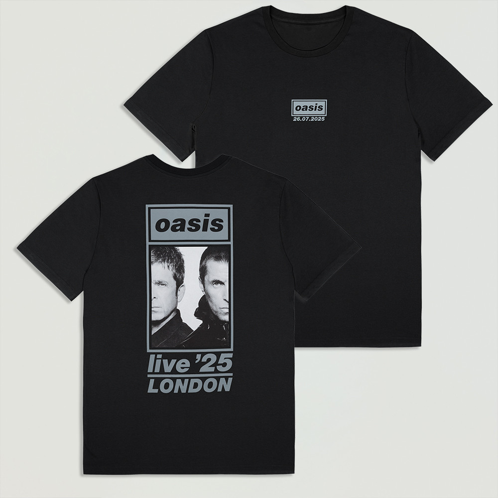 Oasis Live '25 London Event T-Shirt Black Classic Casual Tee Best Gift For Music Fans