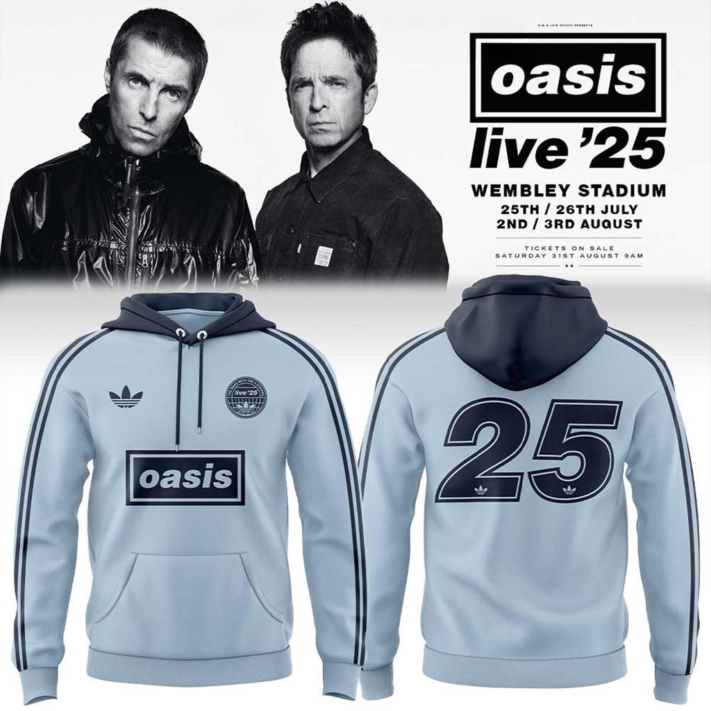 Oasis Live 25 London Wembley Stadium Hoodie Shirt