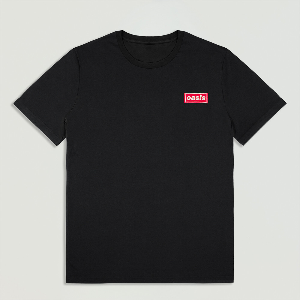 Oasis Live '25 Red Embroidered Decca Logo Heavyweight T-Shirt Black Best Gift For Enthusiasts