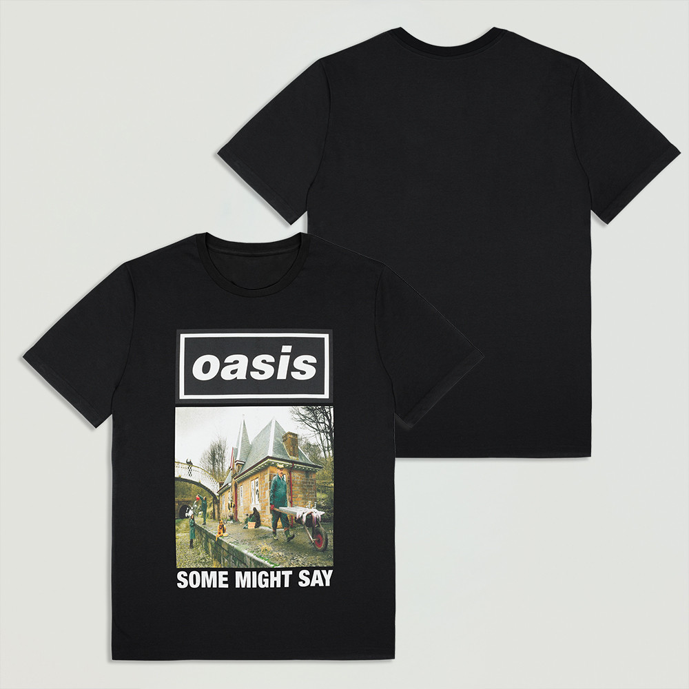 Oasis Live '25 Some Might Say Cover T-Shirt Black Classic Casual Tee Unique Gift For Men