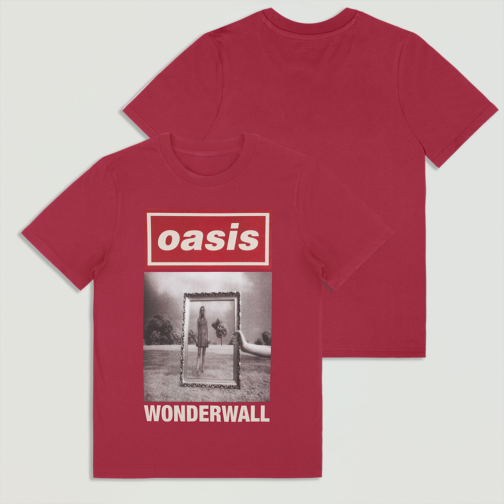 Oasis Live '25 Wonderwall Cover T-Shirt Maroon Best Cool Present For Man