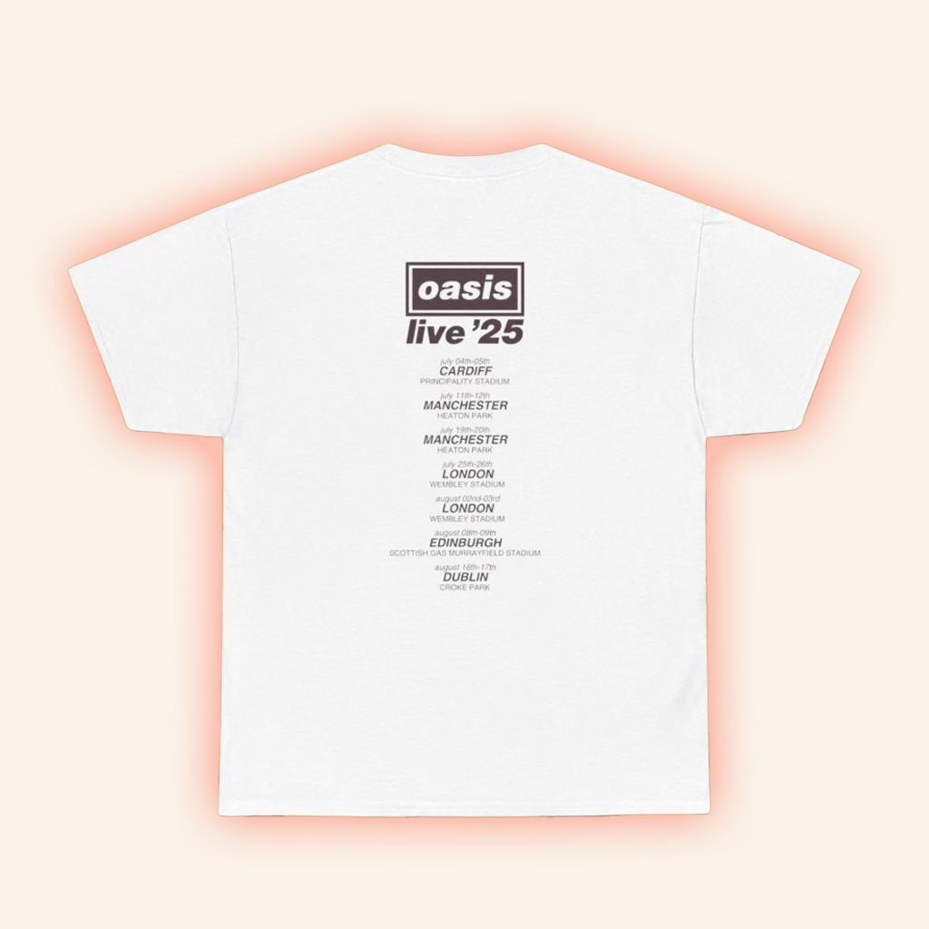 Oasis Live Tour 2025 T-Shirt Oasis Tour Merch Gifts For Rock Band Fans