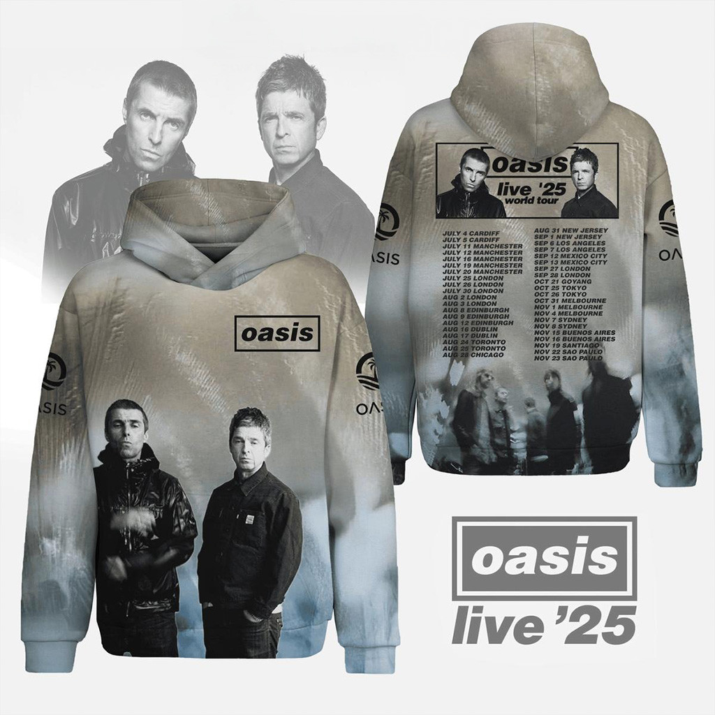 Oasis Live World Tour 2025 Hoodie Fan Merch Gifts For Music Lovers