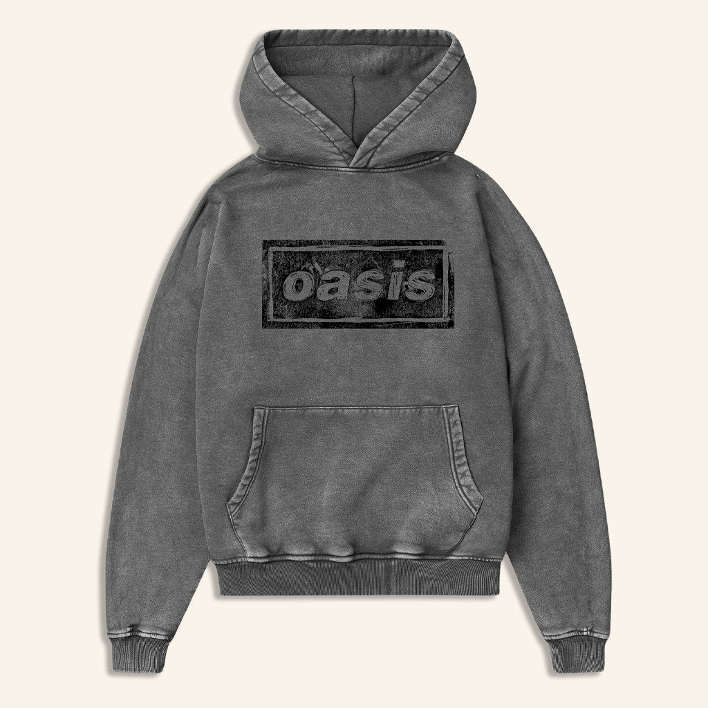 Oasis Merch 2025 Live 25 Lino Logo Hoodie Grey Gift Ideas For Him