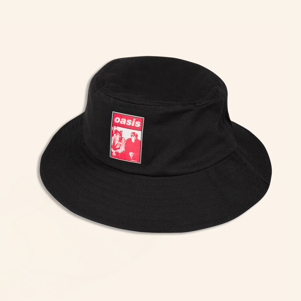Oasis Merch 2025 Live 25 Wonderwall Red Photo Bucket Hat Black Gift Ideas For Dudes