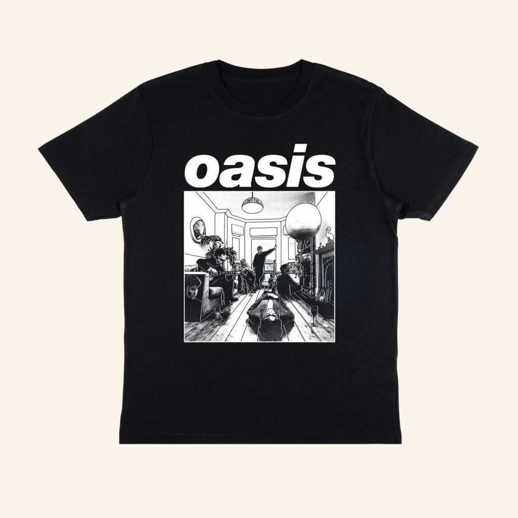 Oasis Merch 2025 Oasis Definitely Maybe Artwork T-Shirt Black Unique Gifts For Wife