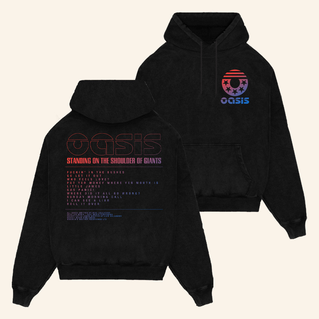 Oasis Merch 2025 Standing On The Shoulder Of Giants Wash Hoodie Present For Him
