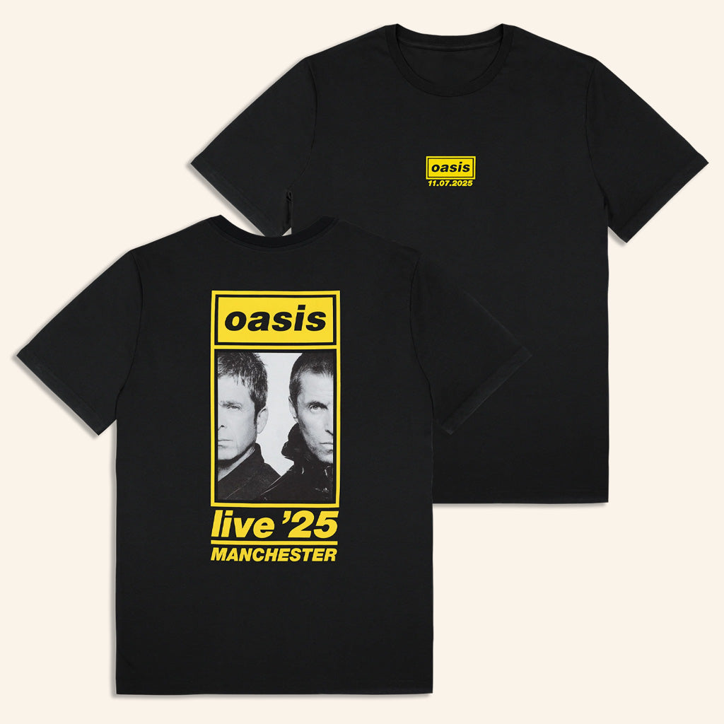Oasis Merch Live 25 Tour Shirt 11 07 Live 25 Manchester Event T-Shirt Black Present For Husband