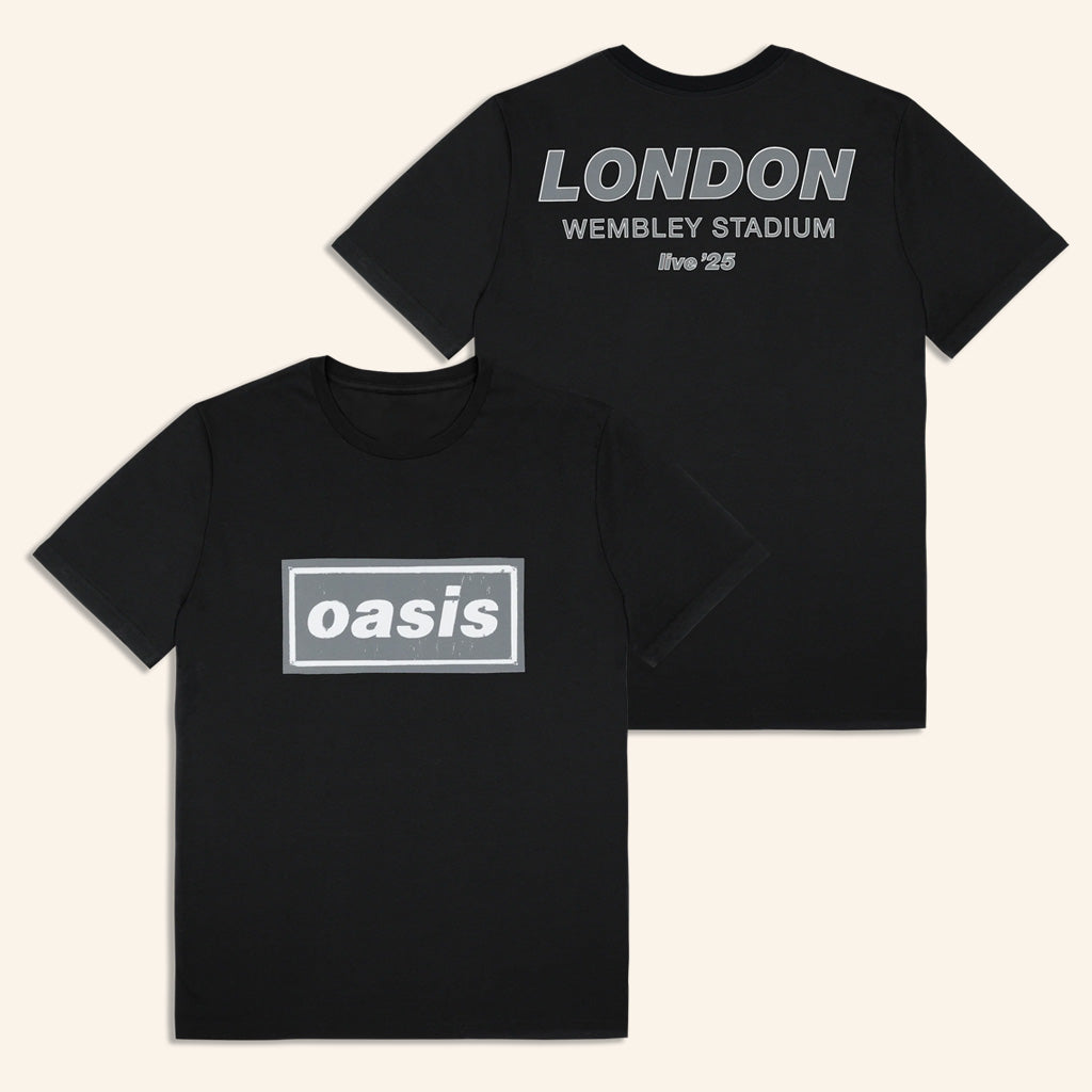 Oasis Merch Live 25 Tour Shirt Live 25 London T-Shirt Black Gifts For Dudes