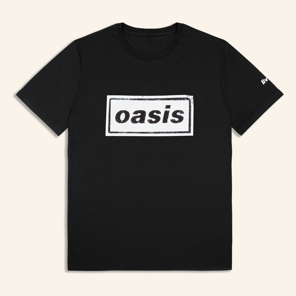 Oasis Merch Live 25 Tour Shirt Live 25 Stencil Logo T-Shirt Black Fan Clothing Dad Gifts