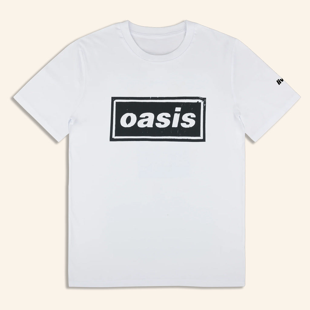 Oasis Merch Live 25 Tour Shirt Live 25 Stencil Logo T-Shirt White Fan Apparel Dudes Gifts