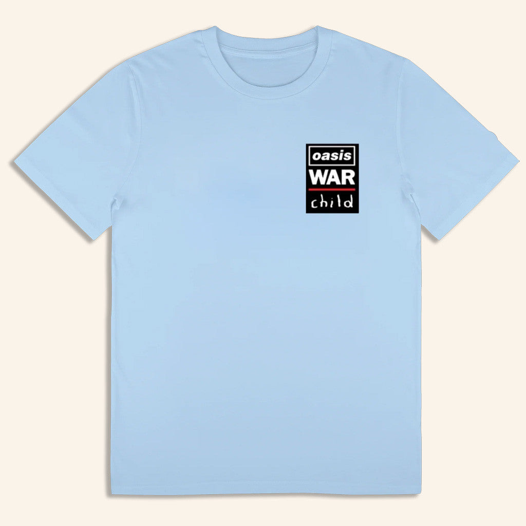 Oasis Merch Live 25 Tour Shirt Live 25 War Child T-Shirt Light Blue Gifts For Wife