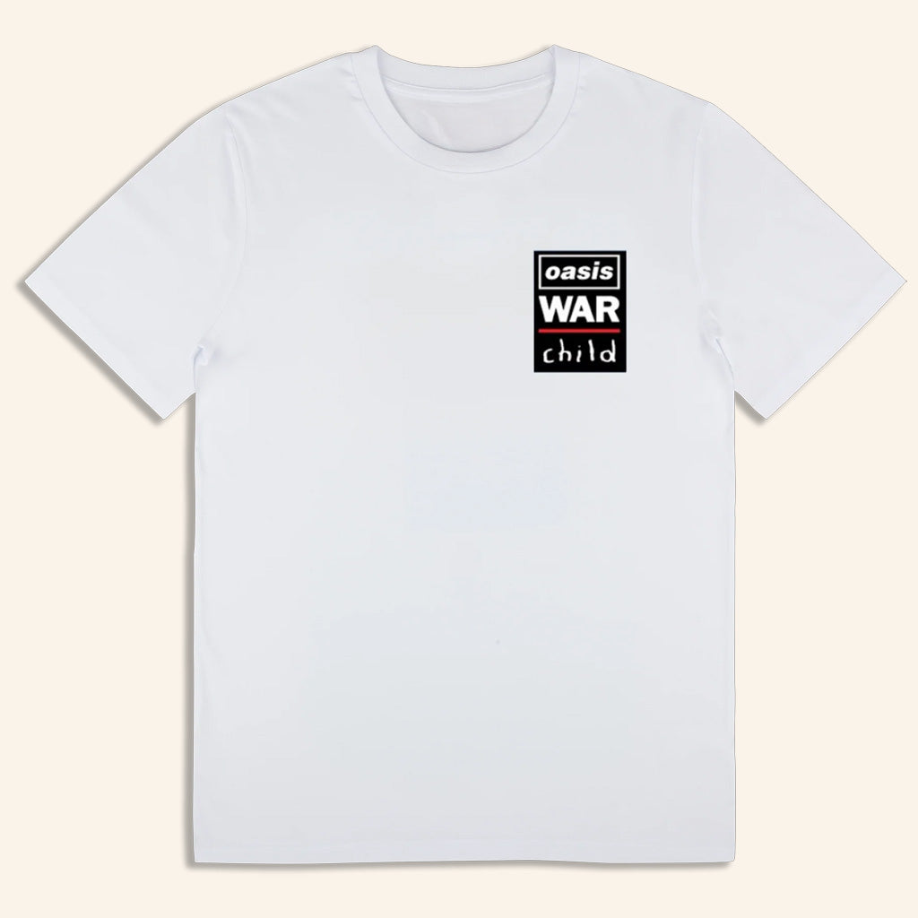 Oasis Merch Live 25 Tour Shirt Live 25 War Child T-Shirt White Gifts For Besties
