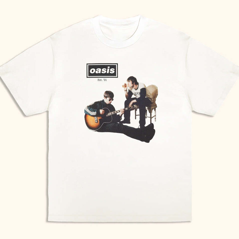 Oasis Tour Merch 2025 Live '25 Cigarettes And Alcohol T-Shirt White Gifts For Dad Gifts For BFF