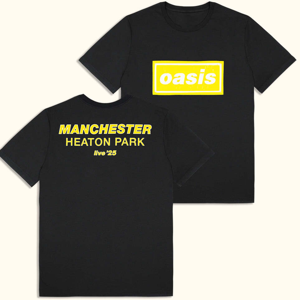 Oasis Tour Merch 2025 Live '25 Manchester T-Shirt Black Presents For Boyfriend Gifts For Fans