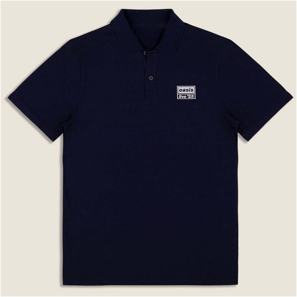 Oasis Tour Merch 2025 Live '25 Tour Logo Polo Shirt Navy Gifts For Dad Birthday Gifts For BFF