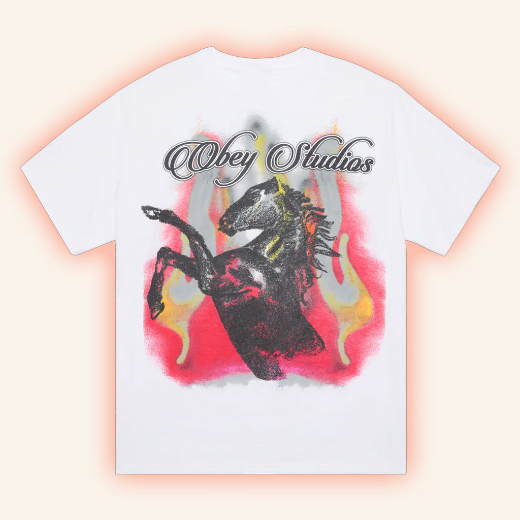 Obey Clothing Merch Obey Studios Horse Vintage T-Shirt Birthday Present For Husband