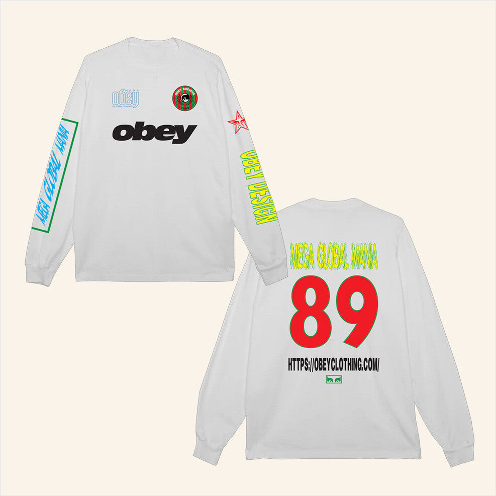 Obey Mega Global Mana Mens Long Sleeve T-Shirt Tillys Merch Best Friend Birthday Gifts