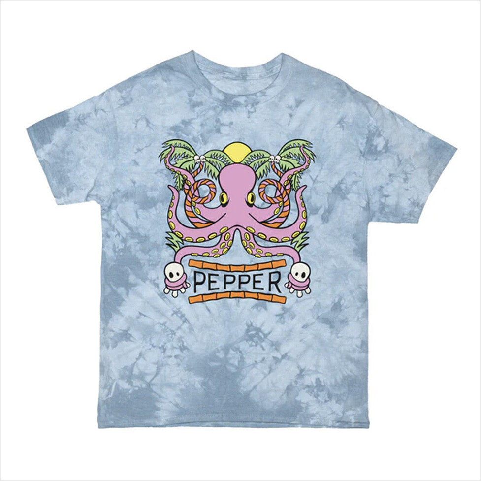 Octo Blue Tie Dye T-Shirt Pepper Merch Presents For Friends BFF Birthday Gifts
