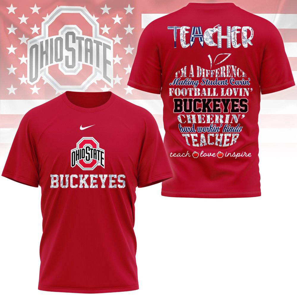 Ohio State Buckeyes Teacher Pride 2025 Unisex 3d Shirt Best Gift For Football Lovers
