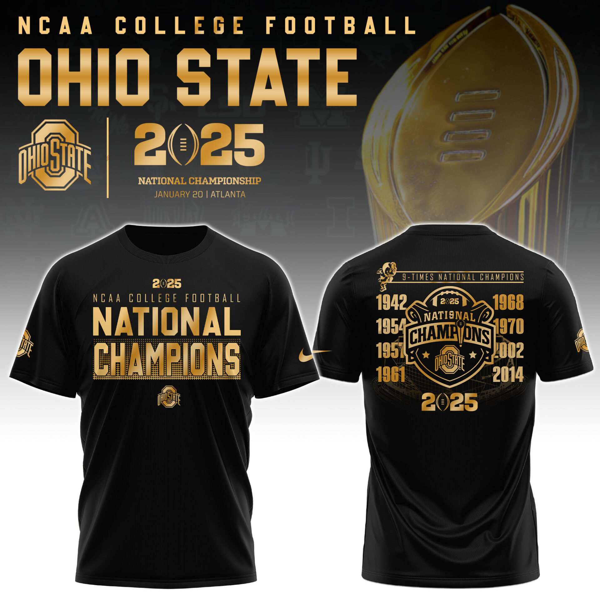 Ohio State National Champions New T-Shirt 2025 Small Gifts For Football Players