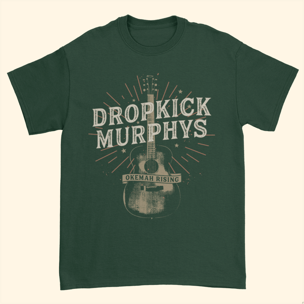 Okemah Rising Guitar T-Shirt Dropkick Murphys Merch Birthday Gifts For Band Fans BFF Gifts Ideas