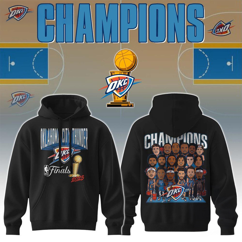 Oklahoma City Thunder 2025 NBA Final Team Graphic Hoodie OKC Merch Basketball Enthusiast Gifts