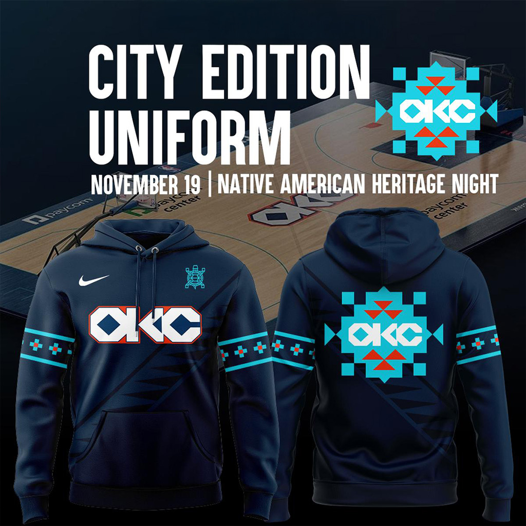 Oklahoma City Thunder New Uniform Native American Heritage Hoodie OKC Merch Fans Gifts