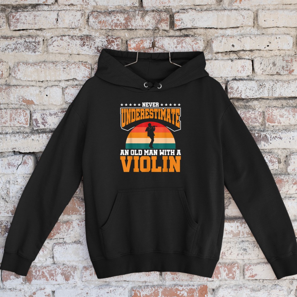Old Man With a Violin For Violin Musicians Hoodie