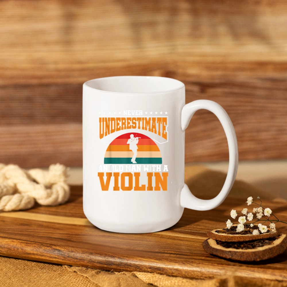 Old Man With a Violin For Violin Musicians Mug