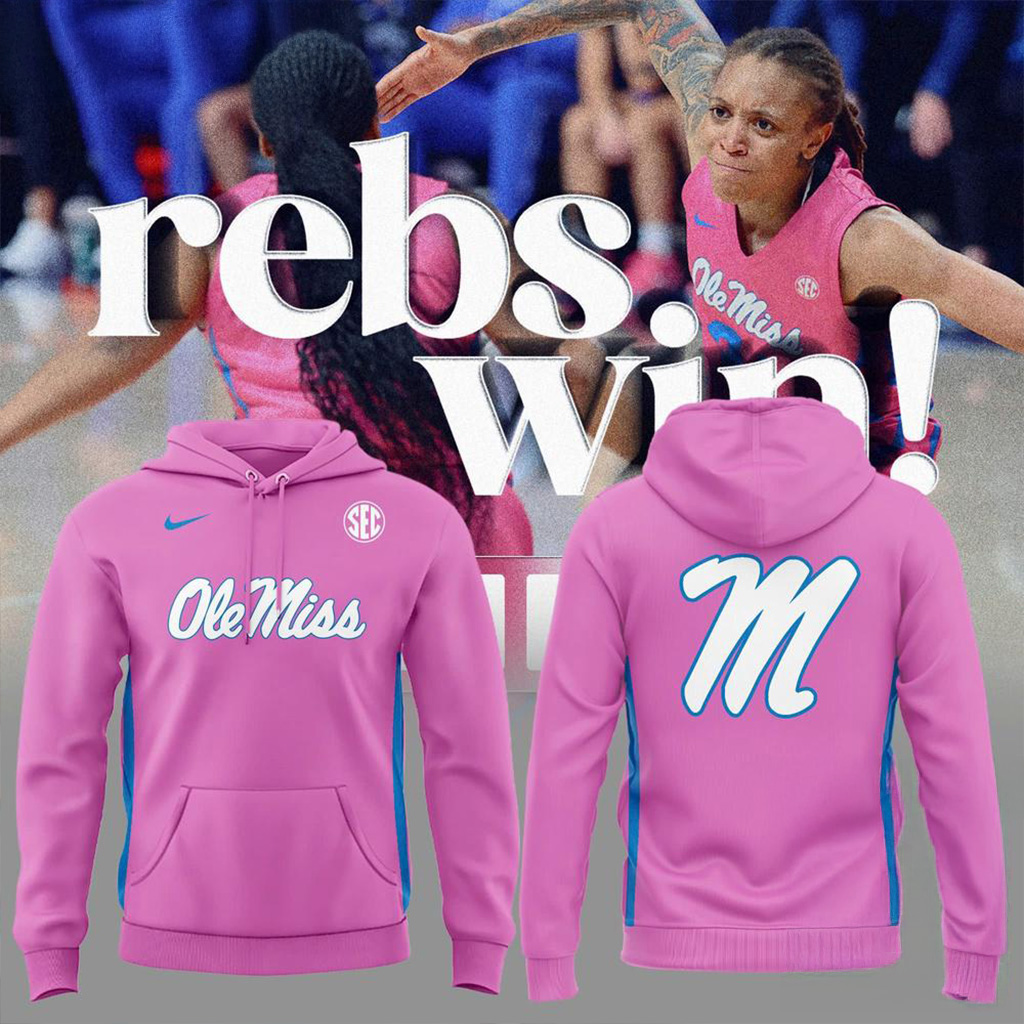 Ole Miss Rebels Pink Women's Basketball Hoodie Fan Merch Basketball Enthusiast Gifts