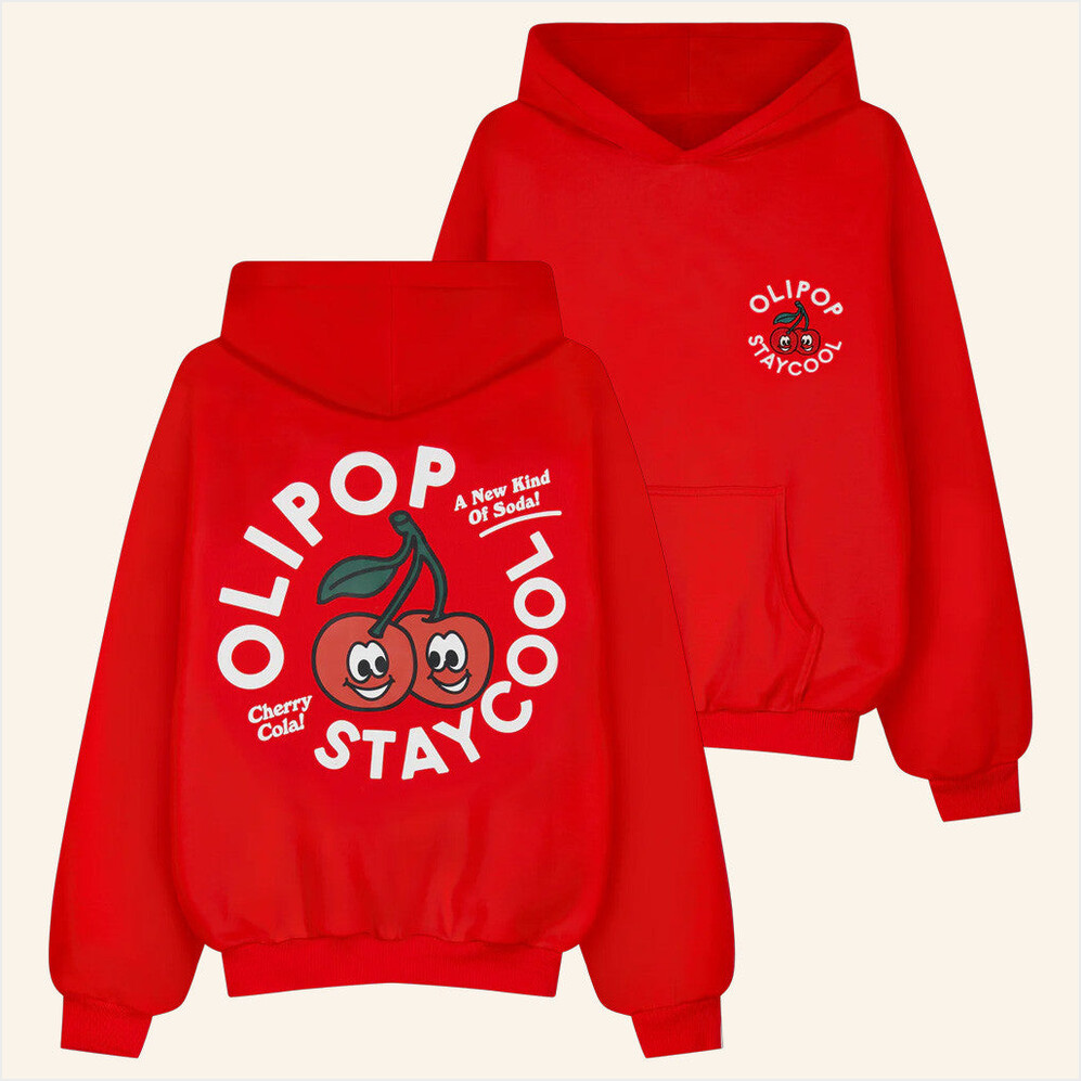 Olipop Cherry Cola Hoodie Staycool X Olipop Merch Cute Birthday Gifts For BFF