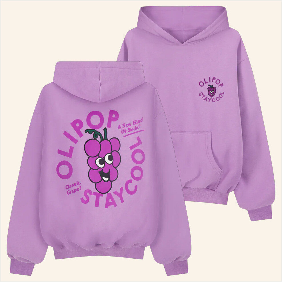 Olipop Classic Grape Hoodie Staycool X Olipop Merch Birthday Gifts For Besties