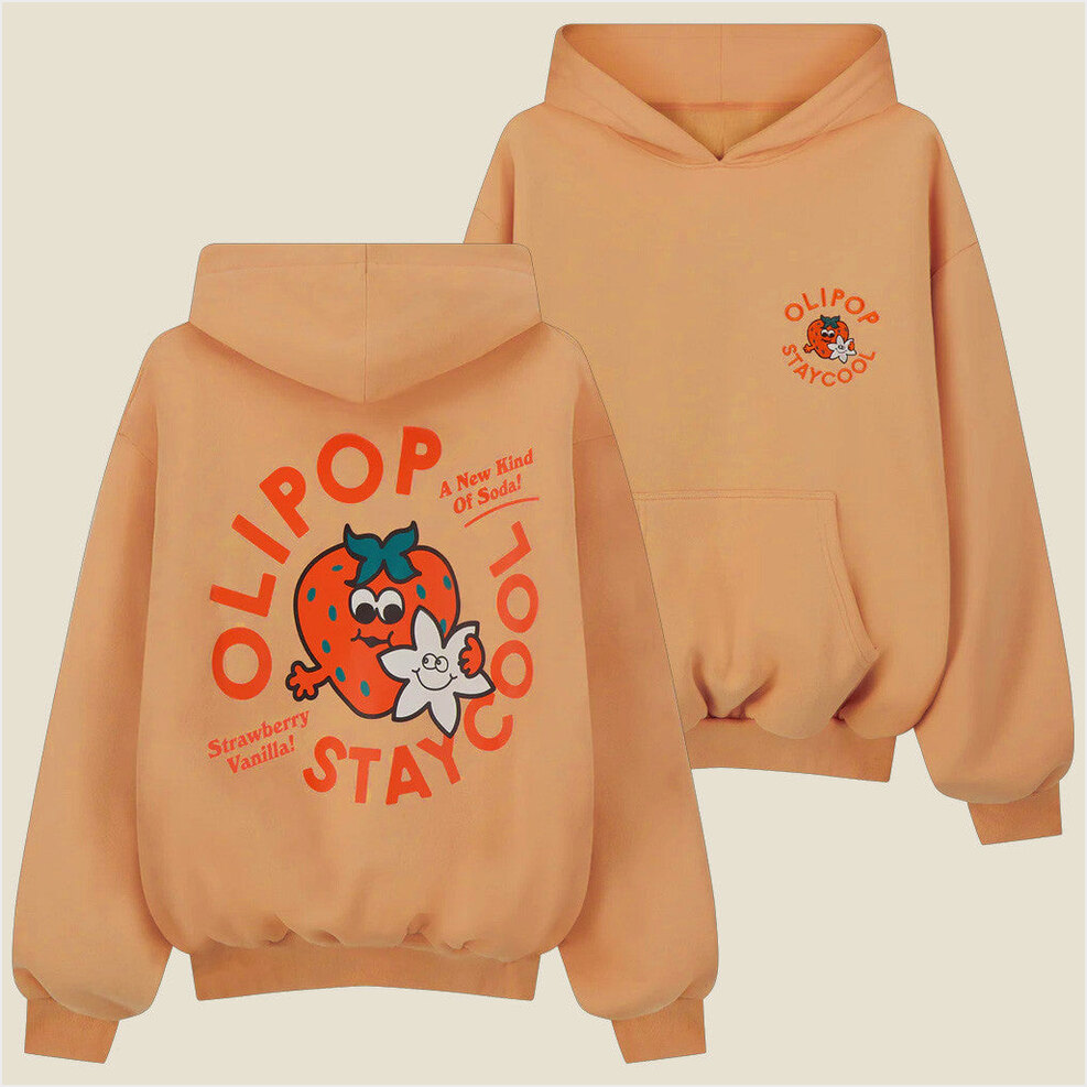 Olipop Strawberry Vanilla Hoodie Staycool X Olipop Merch Best Birthday Gifts For Friends