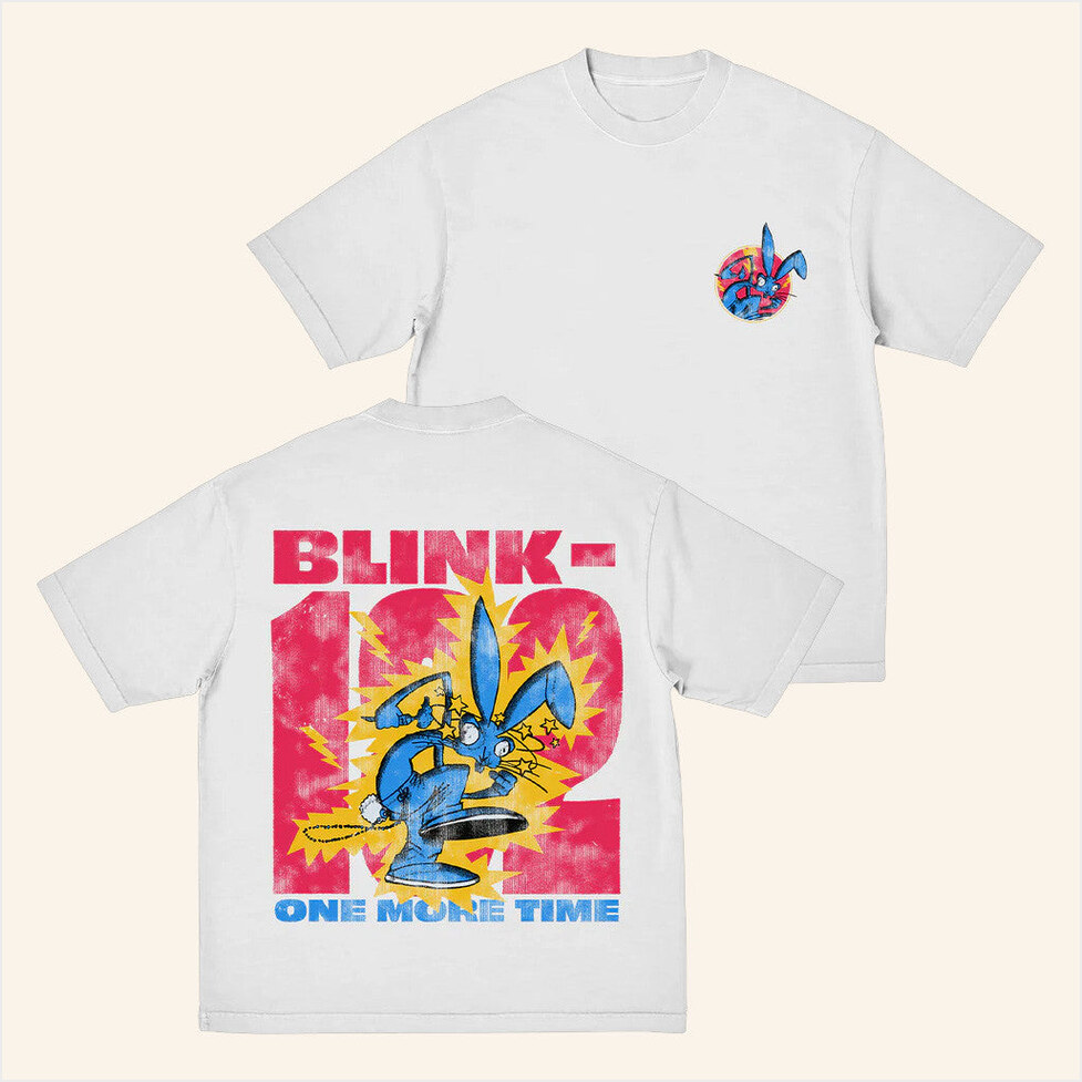 One More Time Rabbit T-Shirt Blink 182 Merch Gifts For Music Fans Birthday Gift Ideas
