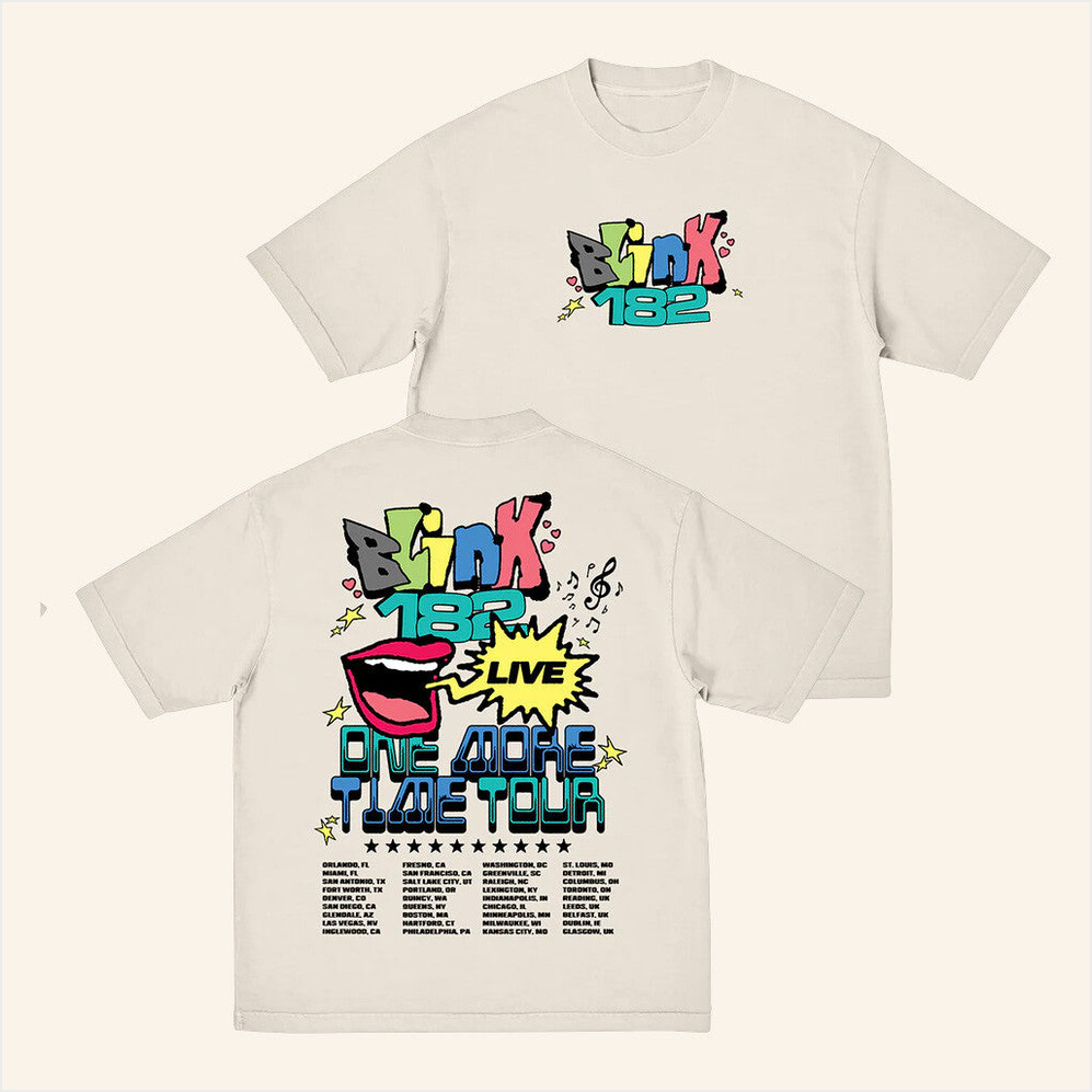 One More Time Tour T-Shirt Blink 182 Merch Music Lover Birthday Gifts For Best Friend