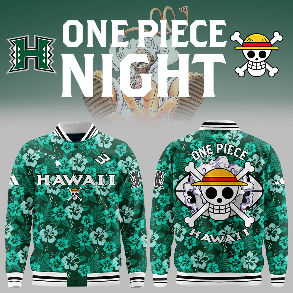 One Piece X Hawaii Athletics Football Bomber Jacket Gifts For Football Fan