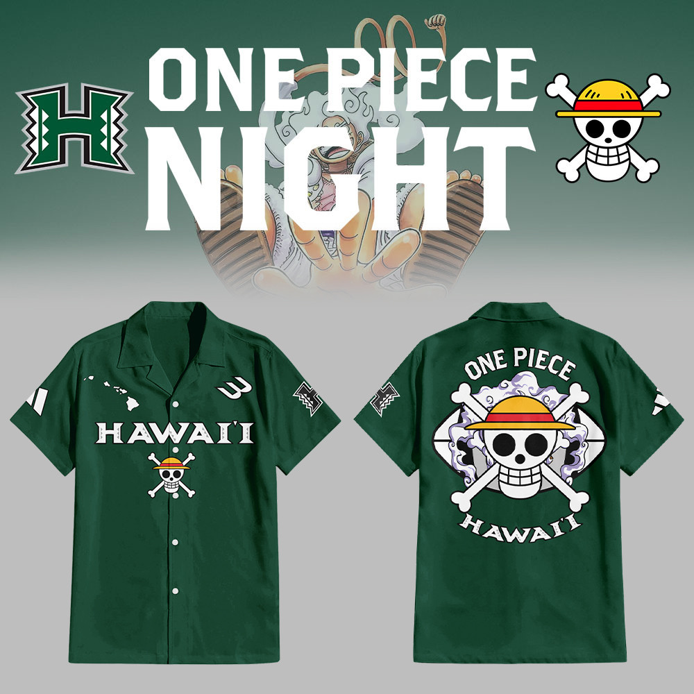 One Piece X Hawaii Athletics Football Hawaiian Shirt Best Gifts For Football Fans