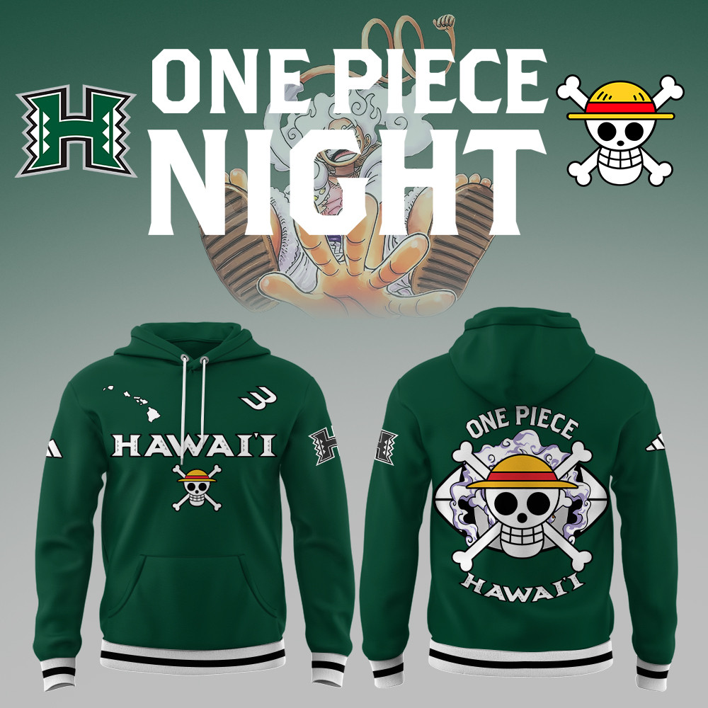 One Piece X Hawaii Athletics Football Hoodie Best Gifts For Football Fans