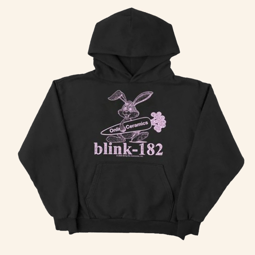 Online Ceramics Merch Blink 182 Bunny Black Hoodie Birthday Gift For Girlfriend