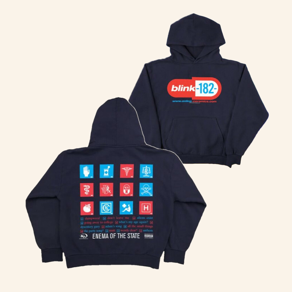 Online Ceramics Merch Blink 182 Enema Of The State Hoodie Present For Husband