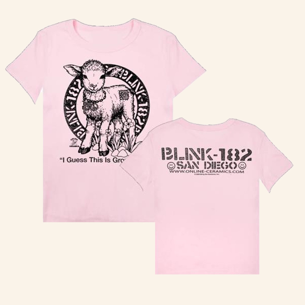 Online Ceramics Merch Blink182 I Guess This Is Growing Up Pink T-Shirt Gifts For My Wife
