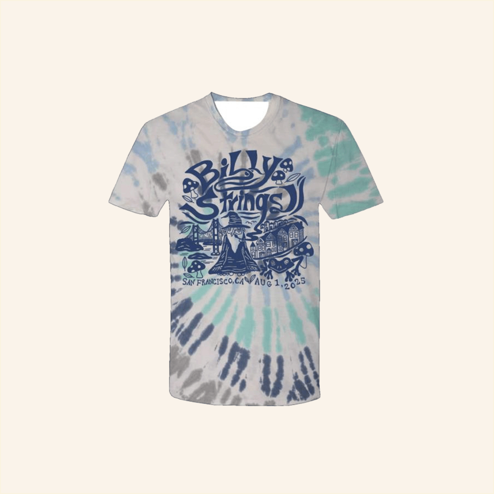 Online Exclusive San Francisco Wizard Tie Dye T-Shirt Billy Strings Merch Dudes Birthday Gifts