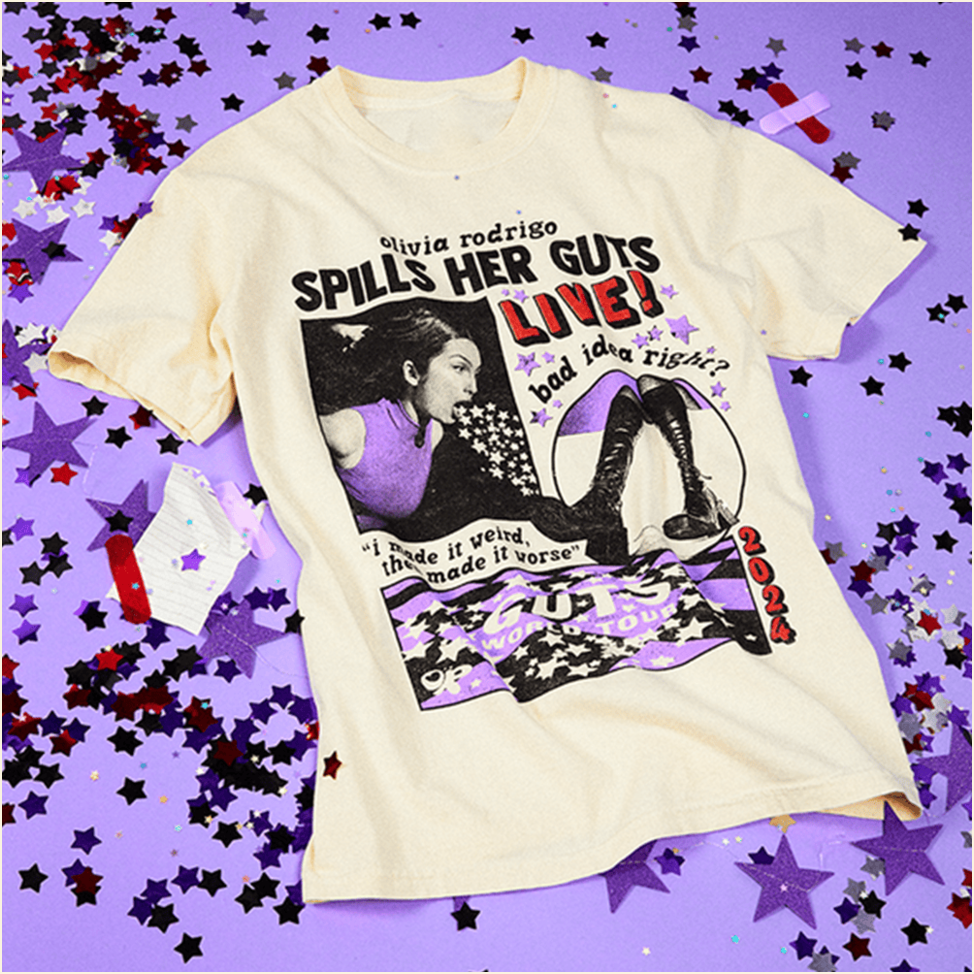 OR Spills Her GUTS Live T-Shirt Olivia Rodrigo Merch Best Birthday Gifts For Music Lovers