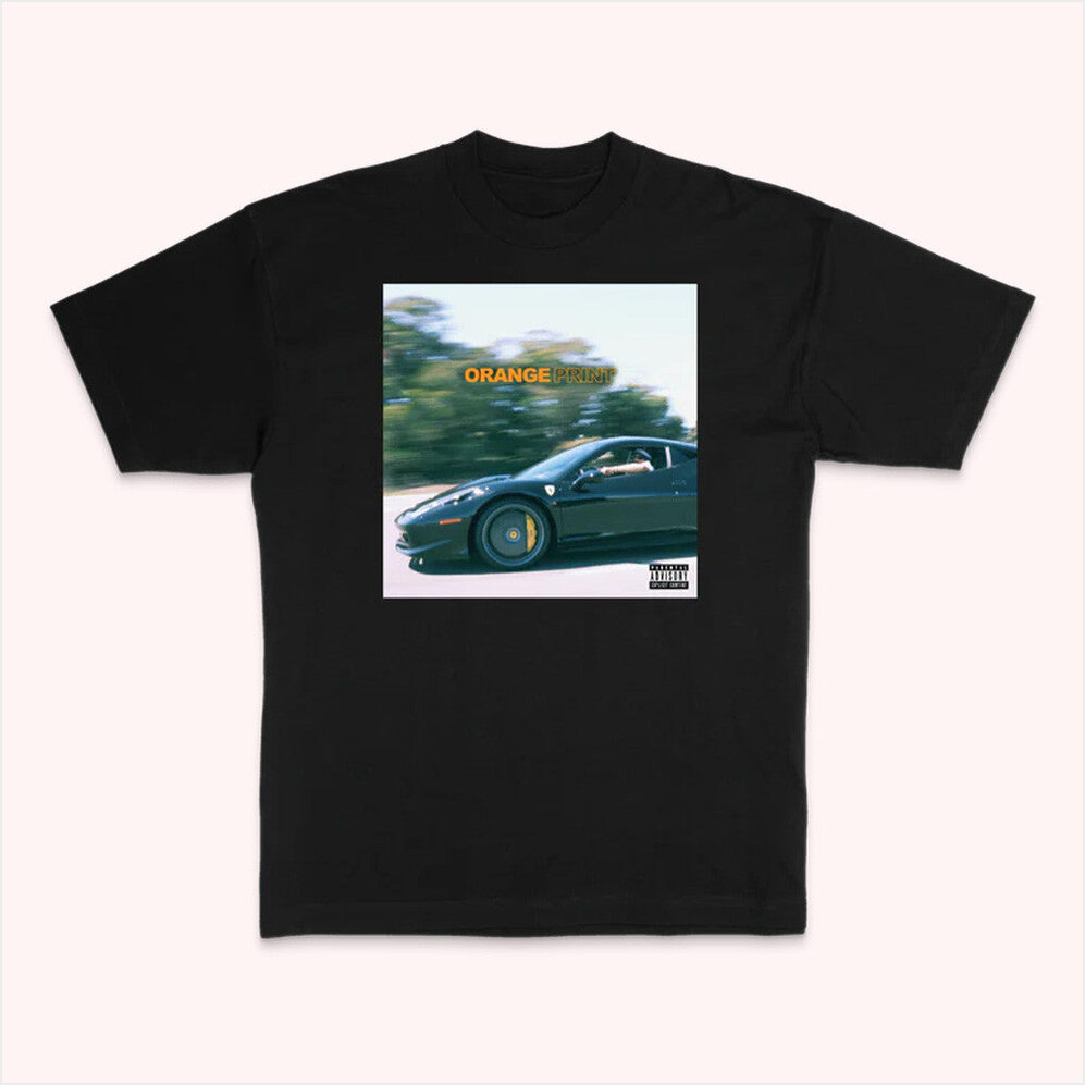Orange Print Album T-Shirt Larry June Merch Best Birthday Gifts For Fans Gifts For Best Friend