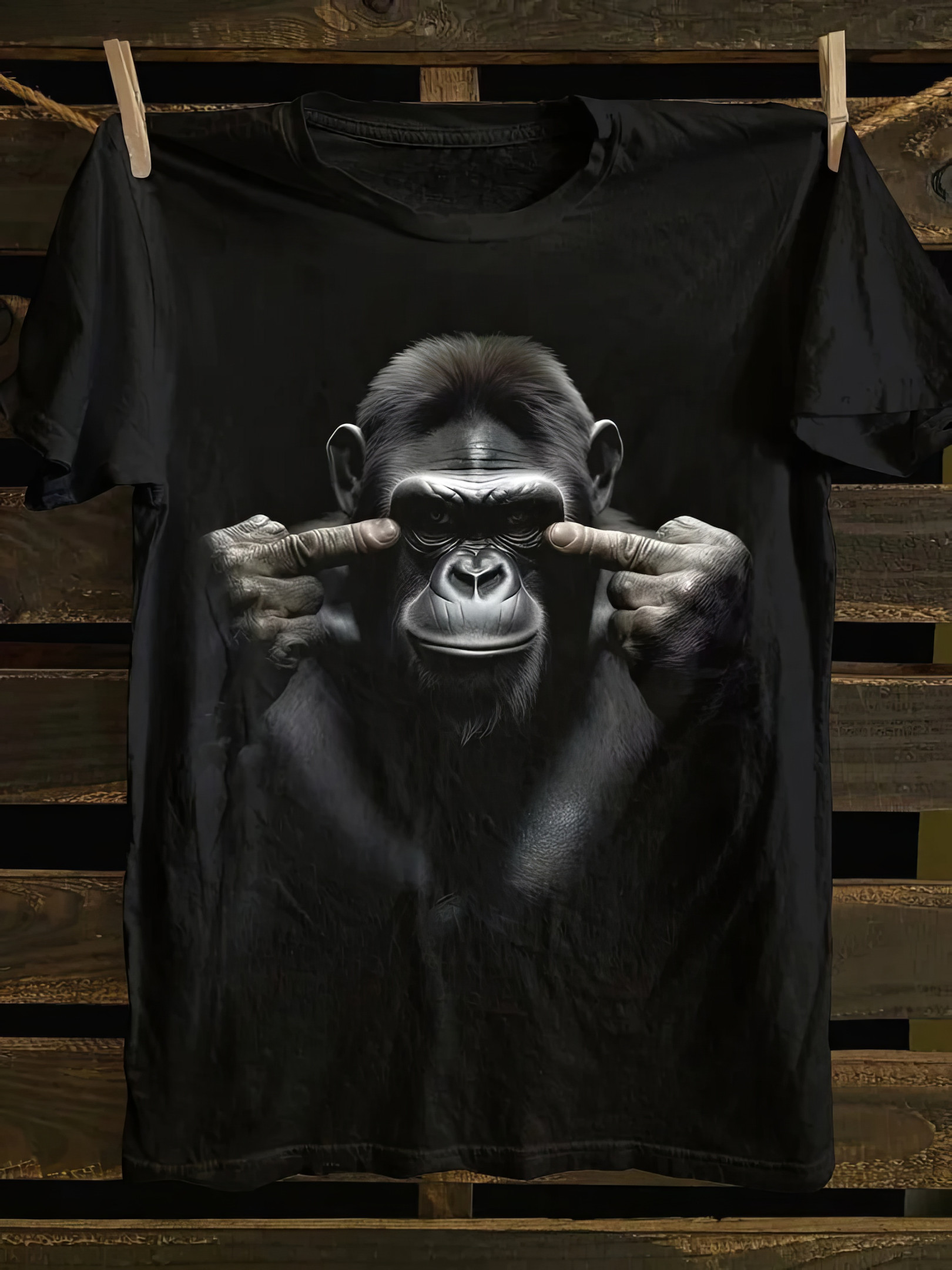 Orangutan With The Middle Finger T-shirt Funny Graphic Shirts Friends Gifts